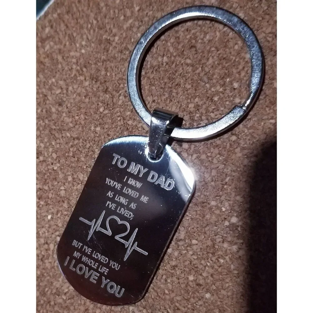 Stainless Steel Dad Gift Keychain